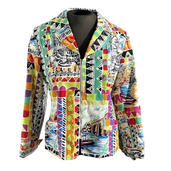(60% OFF) EUC Harve Bernard Blazer in Multi Jewel Color Blazer 12 MSRP $198